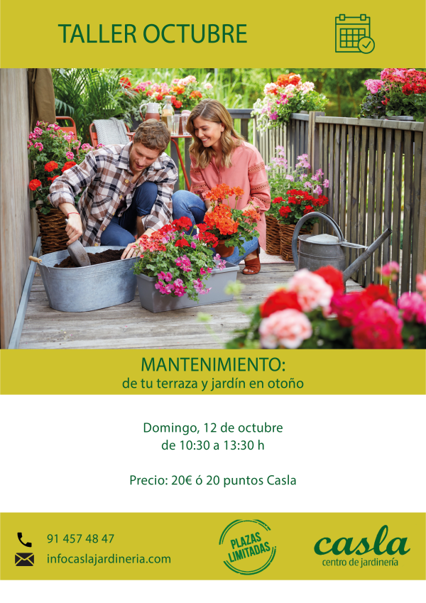 Taller mantenimiento de tu terraza y jardín en otoño – Domingo 12 de Octubre